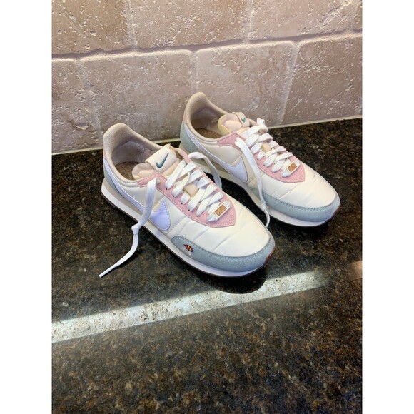 FIRM Nike Waffle Trainer 2 “Cork” Cashmere/White/Pink Oxford Size 8 Like New - Picture 3 of 11